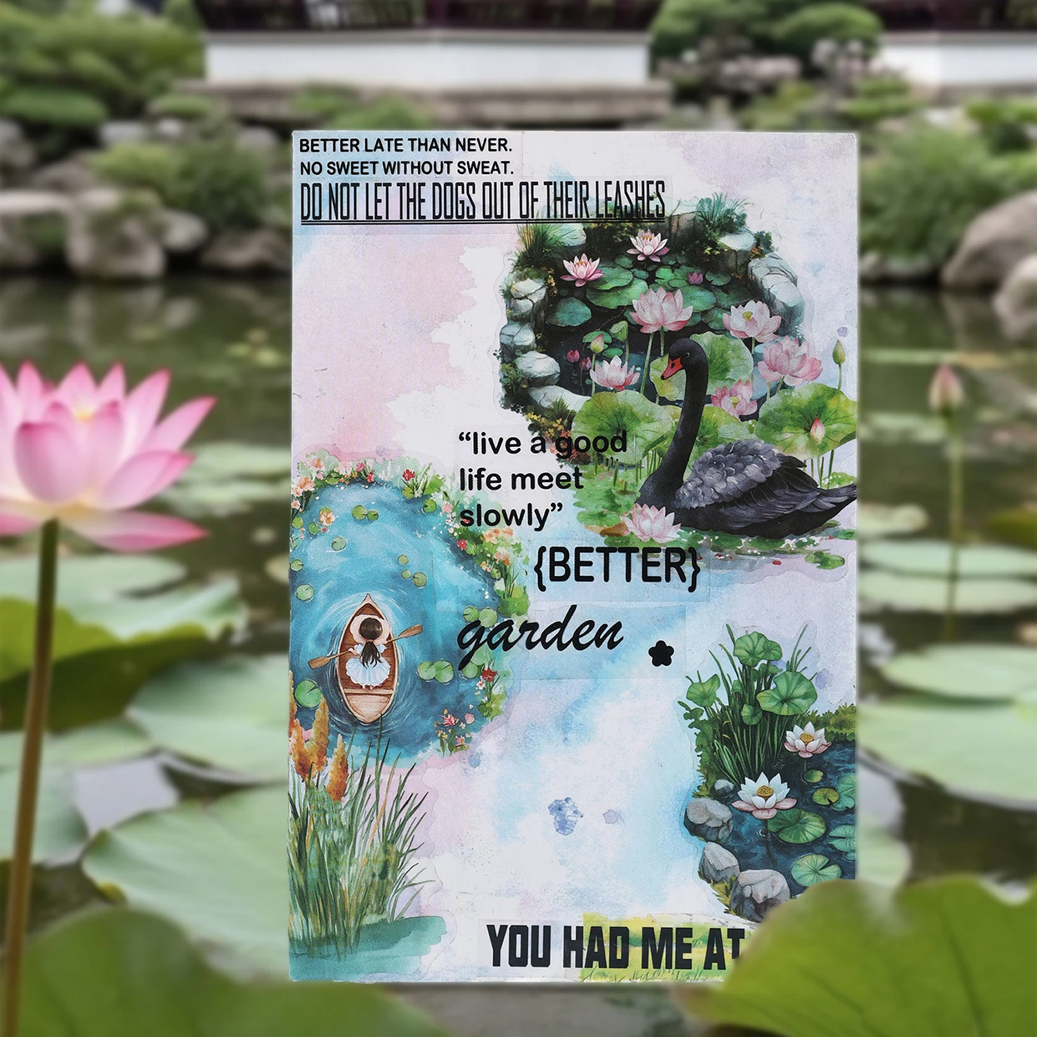 20pcs 크리 에이 티브 비주얼 3D 식물 풍경 애완 동물 스티커 콜라주 DIY 일기 스크랩북 플래너 핸드북 미적 수제 용품