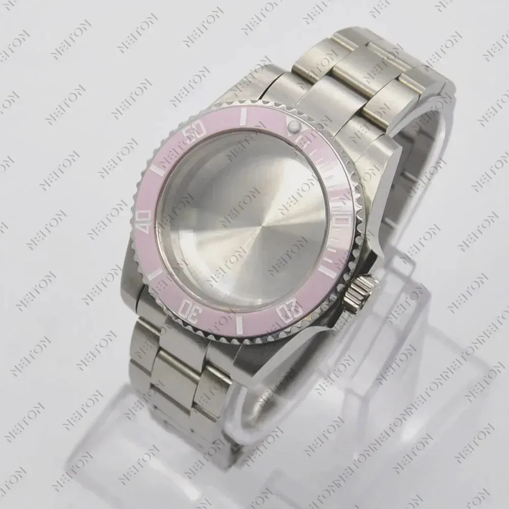40mm SUB Black PVD NH35 Case  Black Fit ETA2836 NH35/36 Mingzhu DG2813/5833 Miyota 8215/8205 Back Transparent Glass