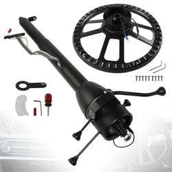 32''/30''/28'' Inch Universal Tilt Automatic Collapsible Steering Column for GM 69-94+Steering Wheel+Hub Adapter&Horn Button SL