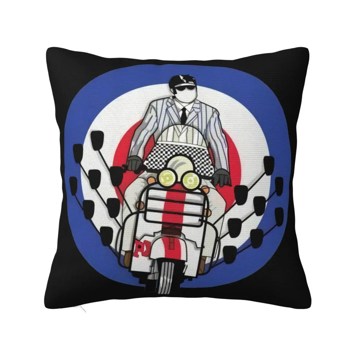 Mod Scooter Mirror Men's Mods Ska Target Scooter The Who Jam Cute Slim Fit Streetwear Pillow Case