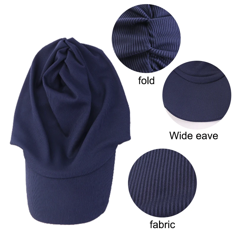 جديد إمرأة قبعة حافة الحجاب الشمس قبعة بواقٍ للشمس حافة الحجاب مسلم الحجاب قبعة في الهواء الطلق ظلة موضة قبعة من أوت دور #3