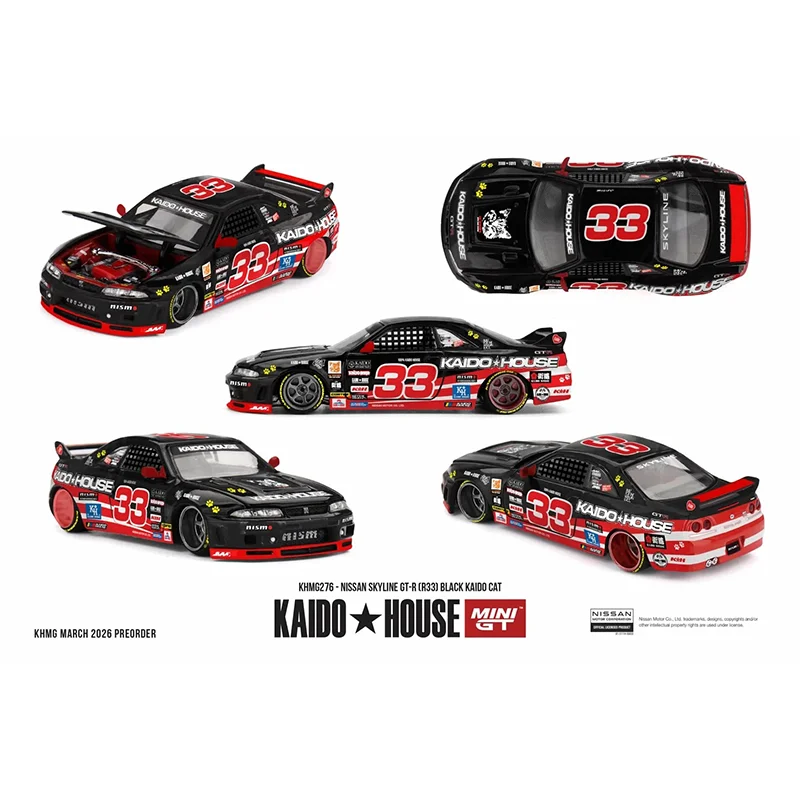1:64 New Kaido Minigt (Kaido Star Police 275)(Gtr R33 Kaido Cat 276)(Gtr R34 Hks 280)(Honda Civic Ef 265) Alloy Model Toys Gifts view 4