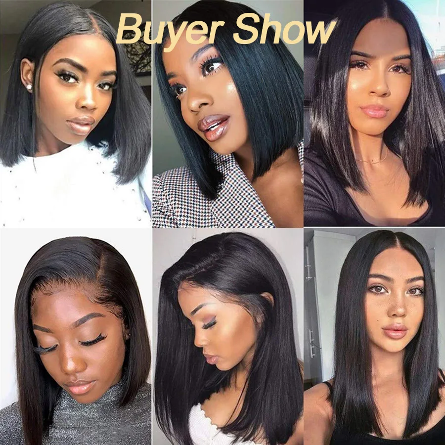 BEEOS 13x6 HD Straight Short Bob Wig HD Transparent Lace Front Human Hair Wigs Pre plucked 13x4 HD Lace Frontal Wig For Women