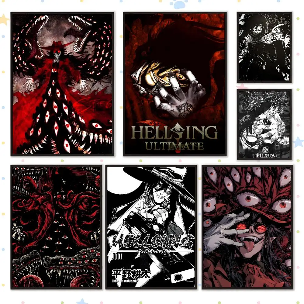 Anime Vampire Hellsing Ultimate Poster HD Waterproof PP Self Adhesive Aesthetic Bedroom Dorm Gaming Room Home Decor Gift