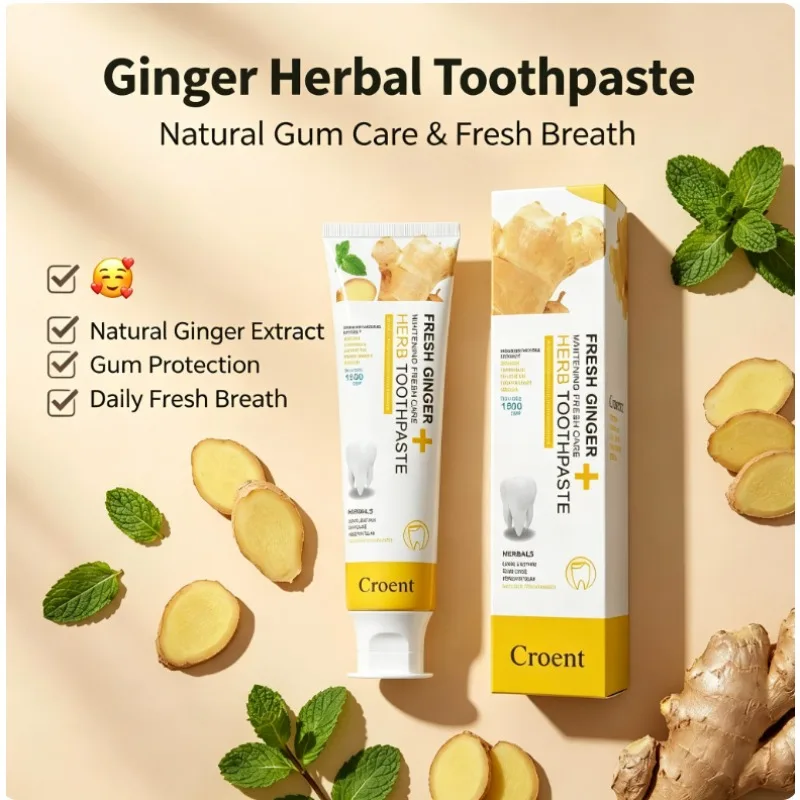 Dental Natural Ginger Extract Toothpaste Gingival Care Relieve Gum Bleeding Deep Clean Plaque Fresh Breath Oral Care Toothpaste