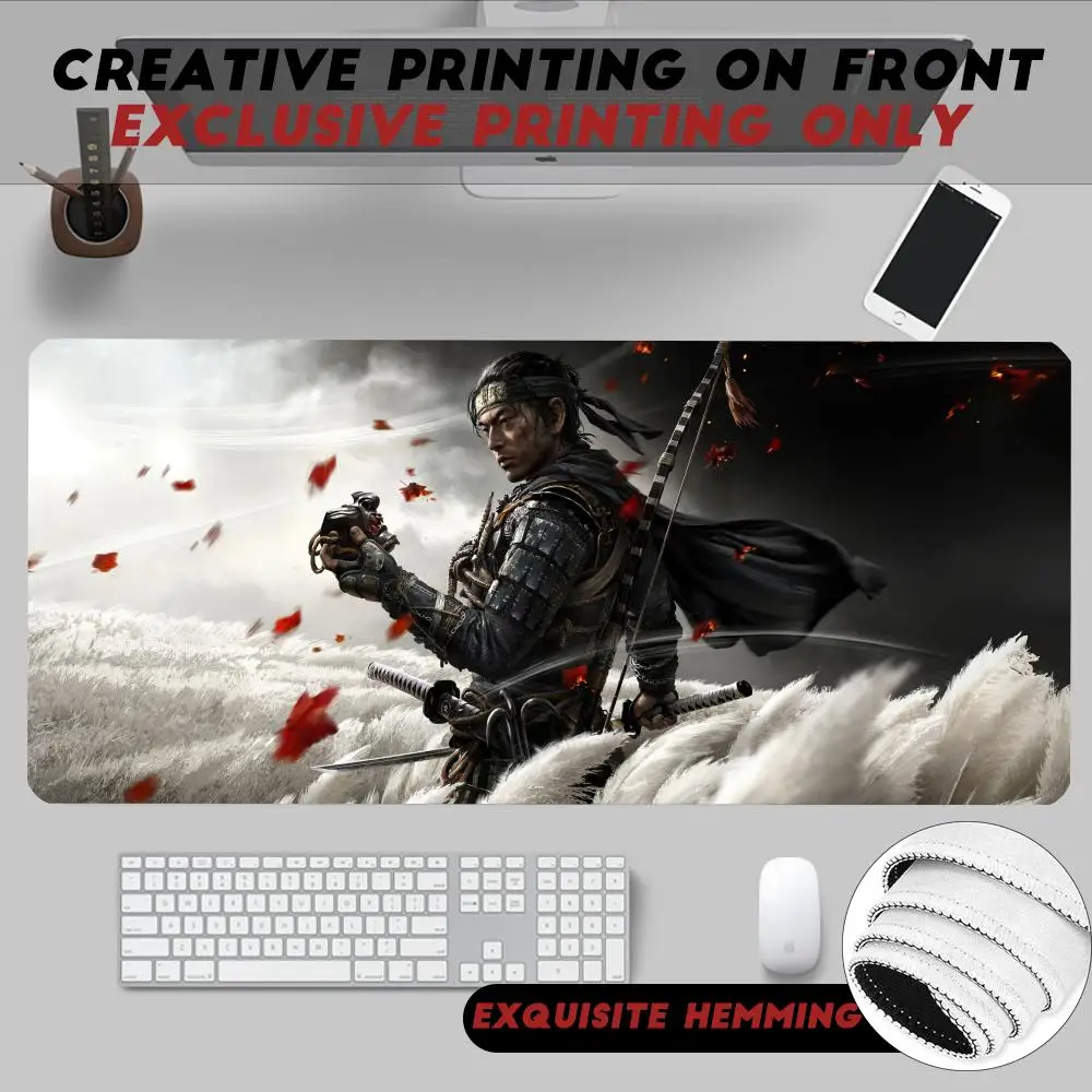 

Action-adventure electronic Ghost of T-Tsushima Game Mouse Pad Non-Slip Rubber Edge locking mousepads Game play mats for notebook PC computer