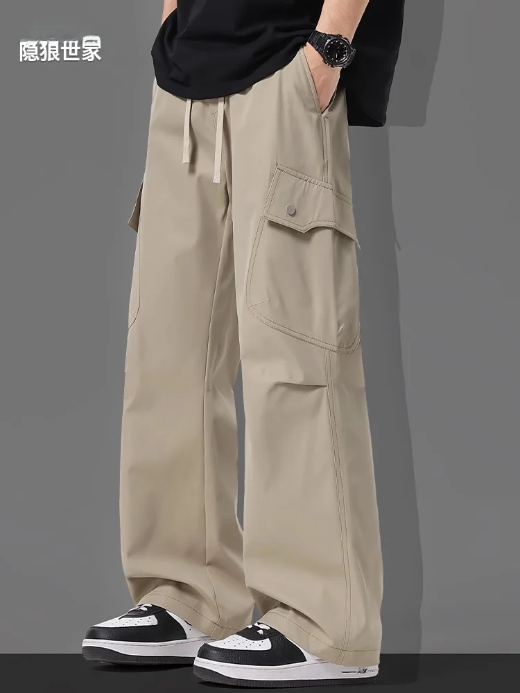 

Men's Summer Thin American Trendy Casual Pants Loose Straight Leg Qui Dry Workwear Trousers Lightweight Comfortable Fit