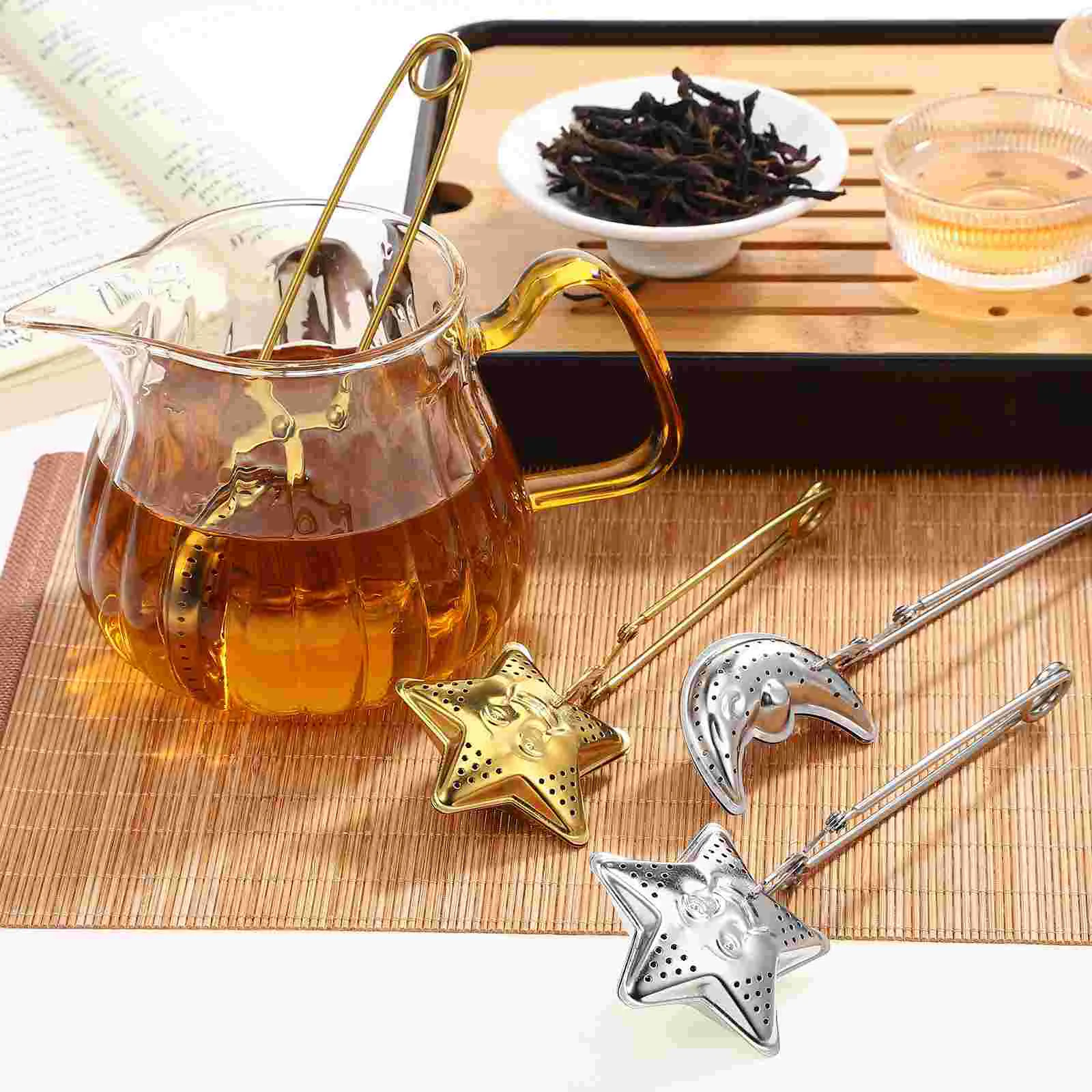 4 Pcs Tea Leak Stainless Steel Strainer Infuser Loose Leaf Steeper Ball With Handle