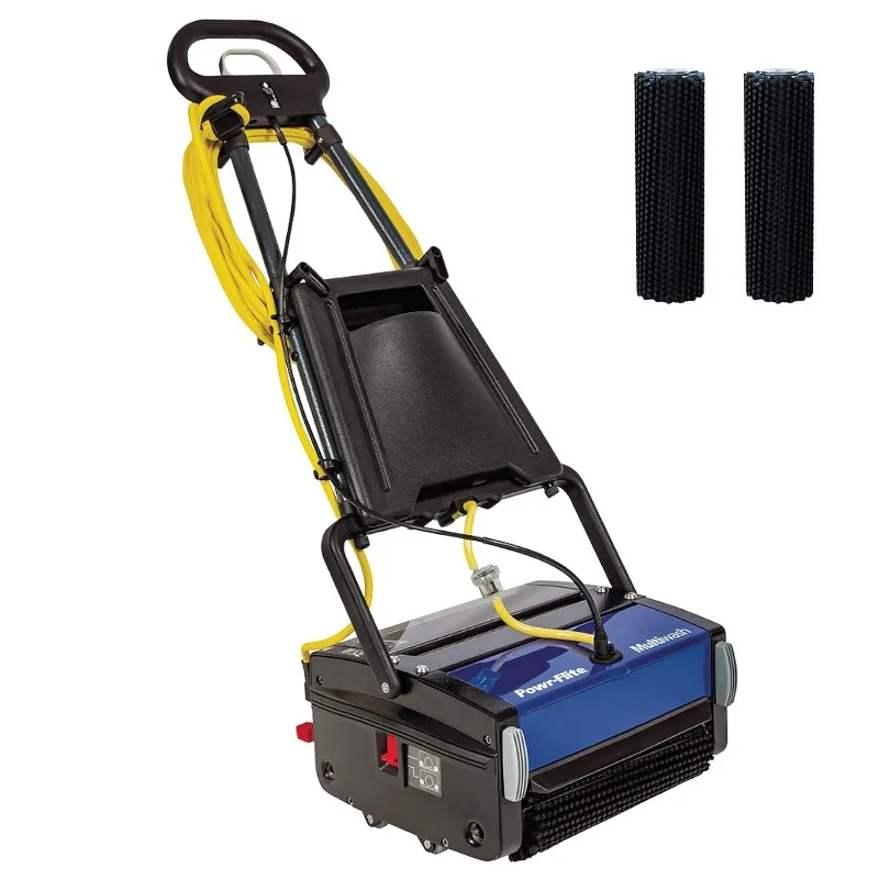 Multiwash 14 inch Commercial Floor Scrubber Machine by Powr-Flite,Power Scrubbers Cleaning a Variety of Hard Soft Surface Floors