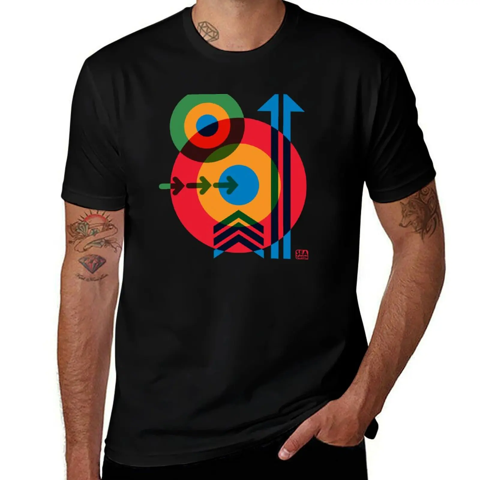 Mod Target Arrows 60s Pop Art T-Shirt Urban Style Casual Short Sleeve Top