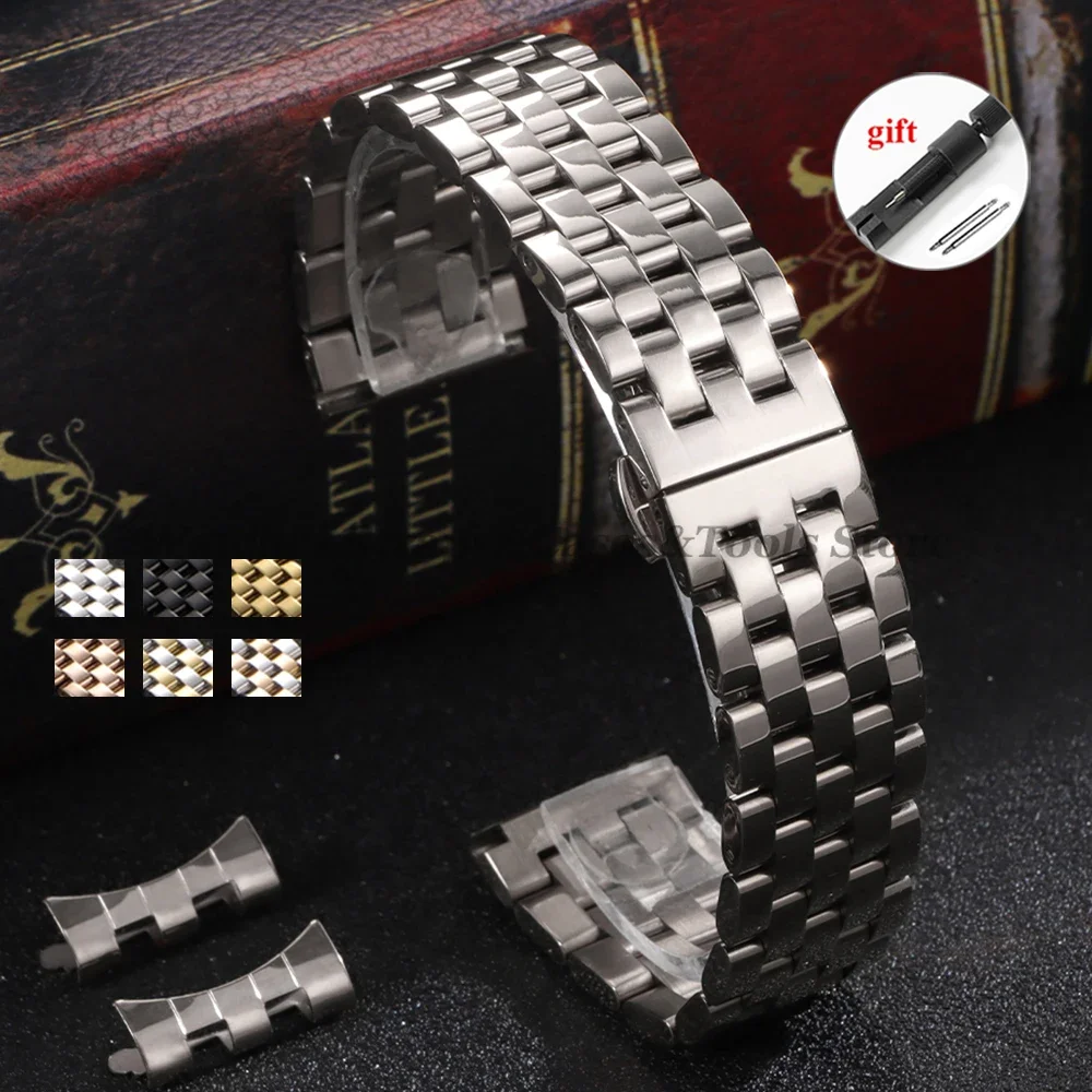 

Solid Stainless Steel Strap 18mm 19mm 20mm 22mm High Quality Watchband for Tissot for Citizen for Seiko Curved/FlatEnd Wristband