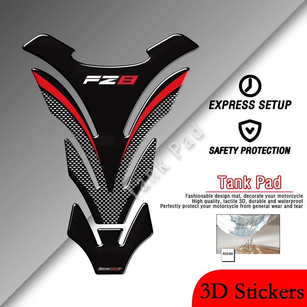 

For Yamaha FZ8 Fazer FZ8 Tankpad 3D carbon appearance motorcycle fuel tank pad protection sticker decoration