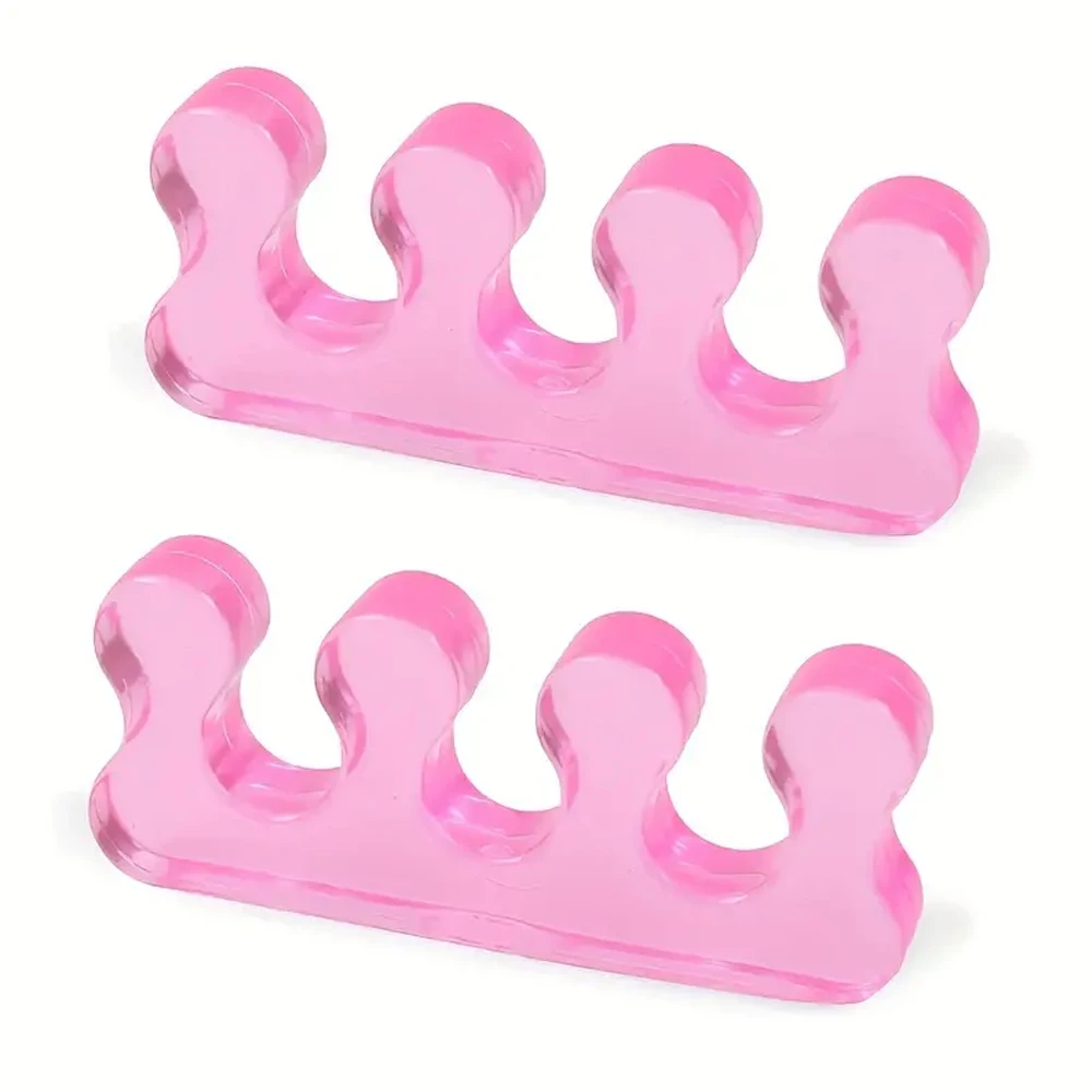 2 Pcs Pink silica gel Toe Finger Separator Nail Art Reusable Nail Separator Isolation Toe Spacers For Nail Polish Pedicure Tools