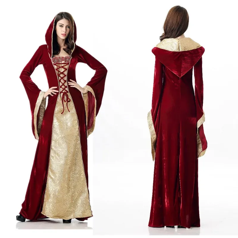 

Halloween Female Costumes European Court Retro Queen Cosplay Costume Masquerade Party Evening Garment Carnival Dress