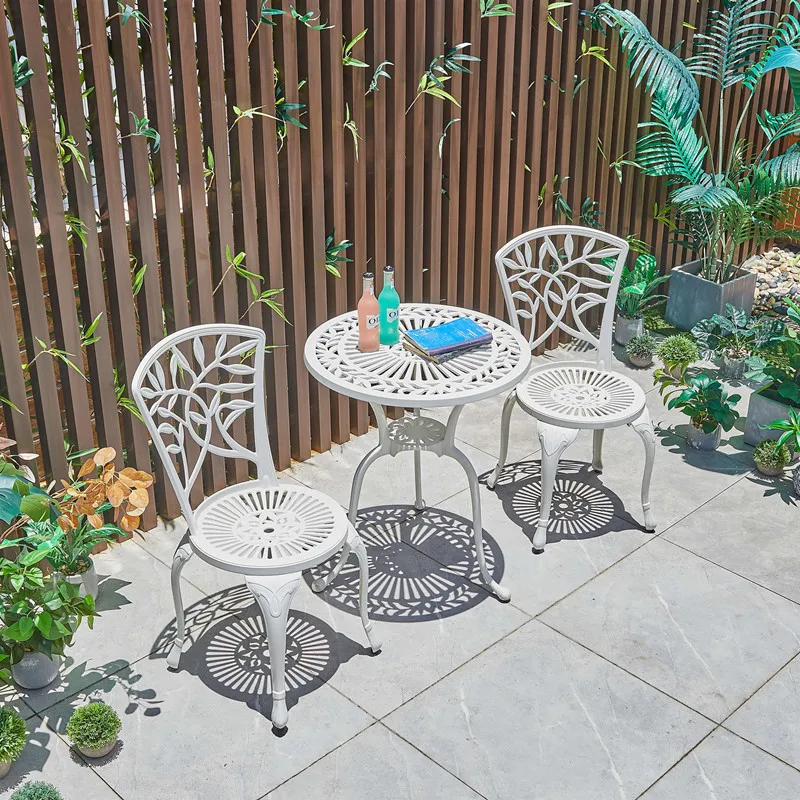 Simple Outdoor Cast Aluminum Balcony Tables And Chairs, Courtyard Garden Leisure Three-piece Disassembly And Assembly Chairs, Co