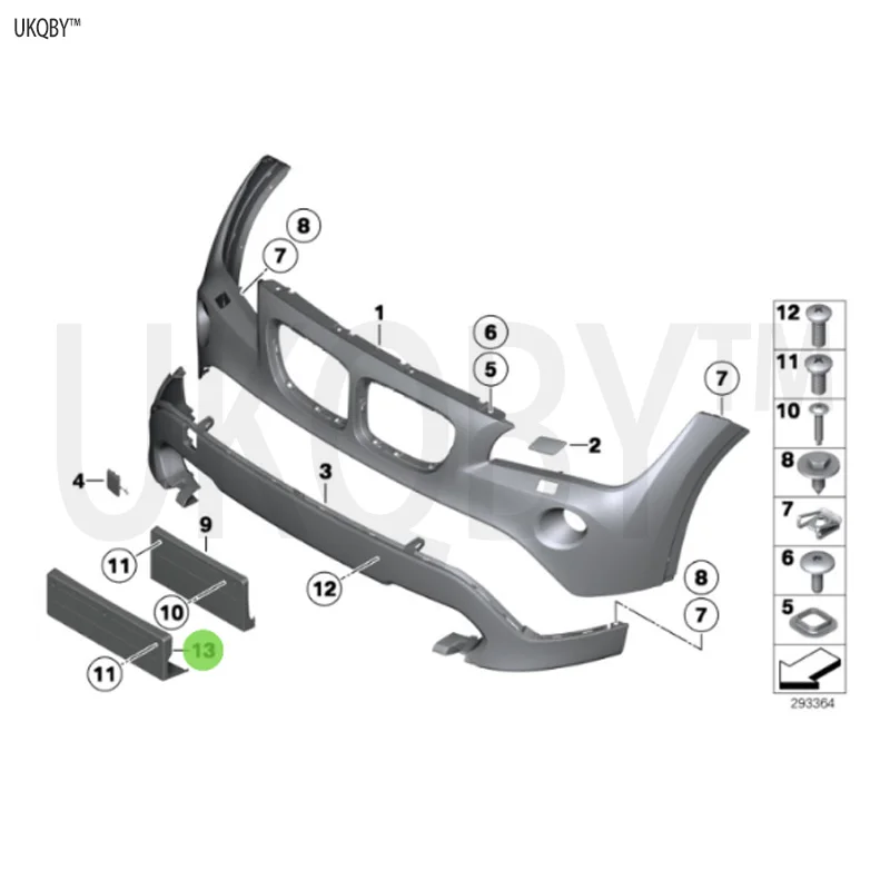 Cross bolt for plastic license plate bracket 51117303799 51117303797