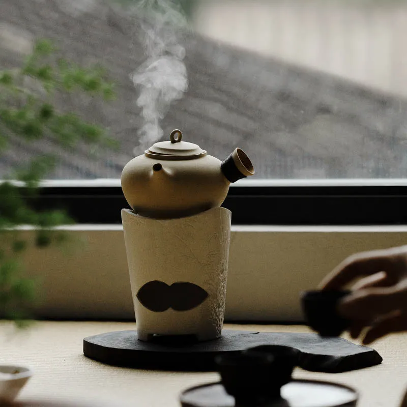 

Pottery mud white mud retro enclosure boiling tea stove yellow segment mud purple sand boiling teapot
