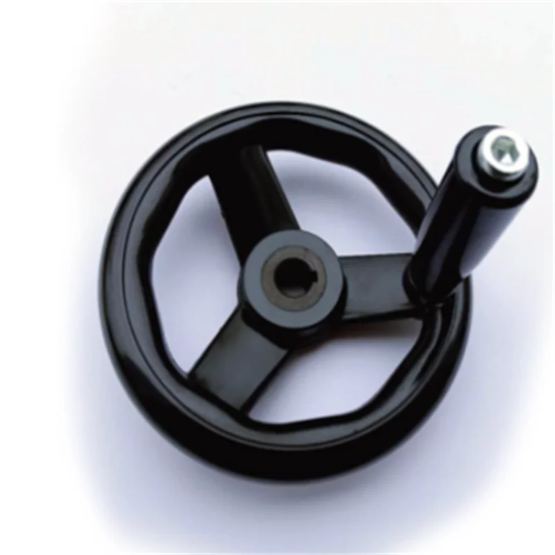 Imagem -02 - Fresadora Torno Cnc Spoked Mão Roda Ondulada Redonda Baquelite Três Volante 100 125 160 200 250 mm Preto