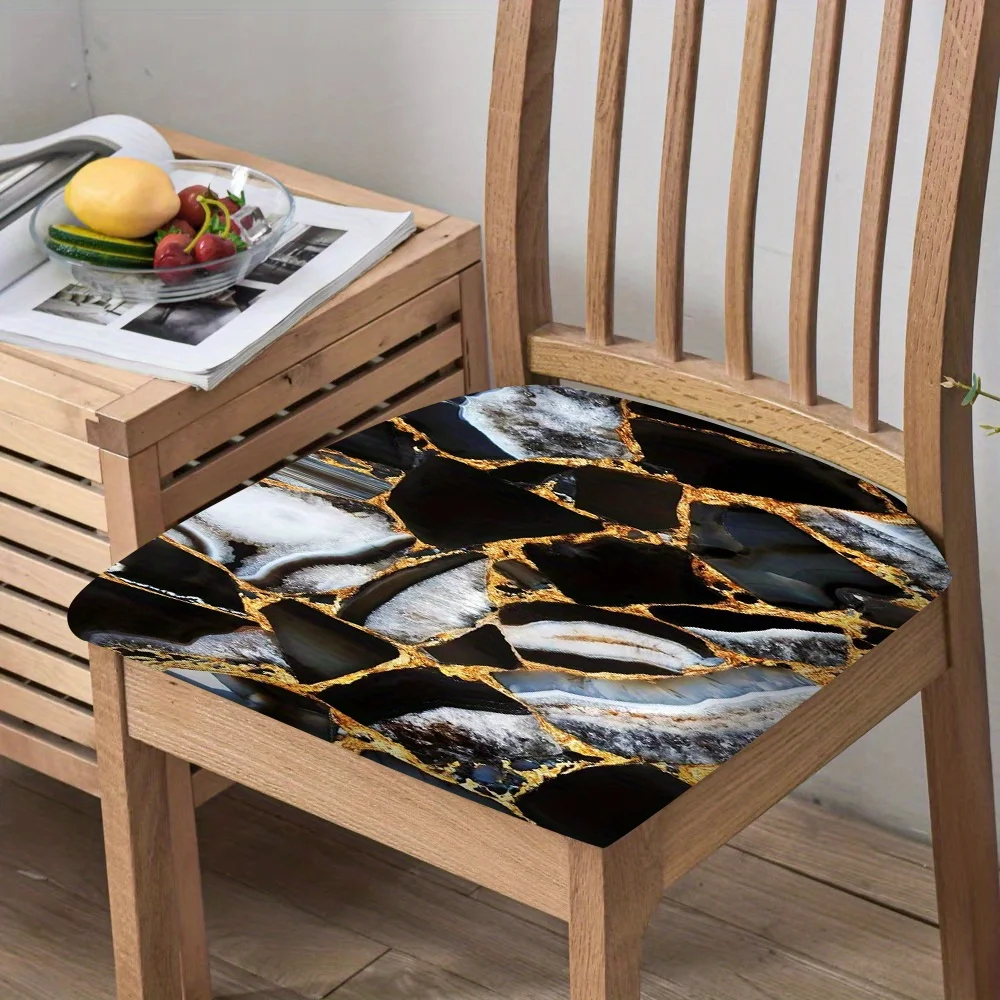 2/4/6pcs Chair Seat Slipcover,Marble Print Elastic Chair Cover for Dining Room, Washable Modern Furniture Protector