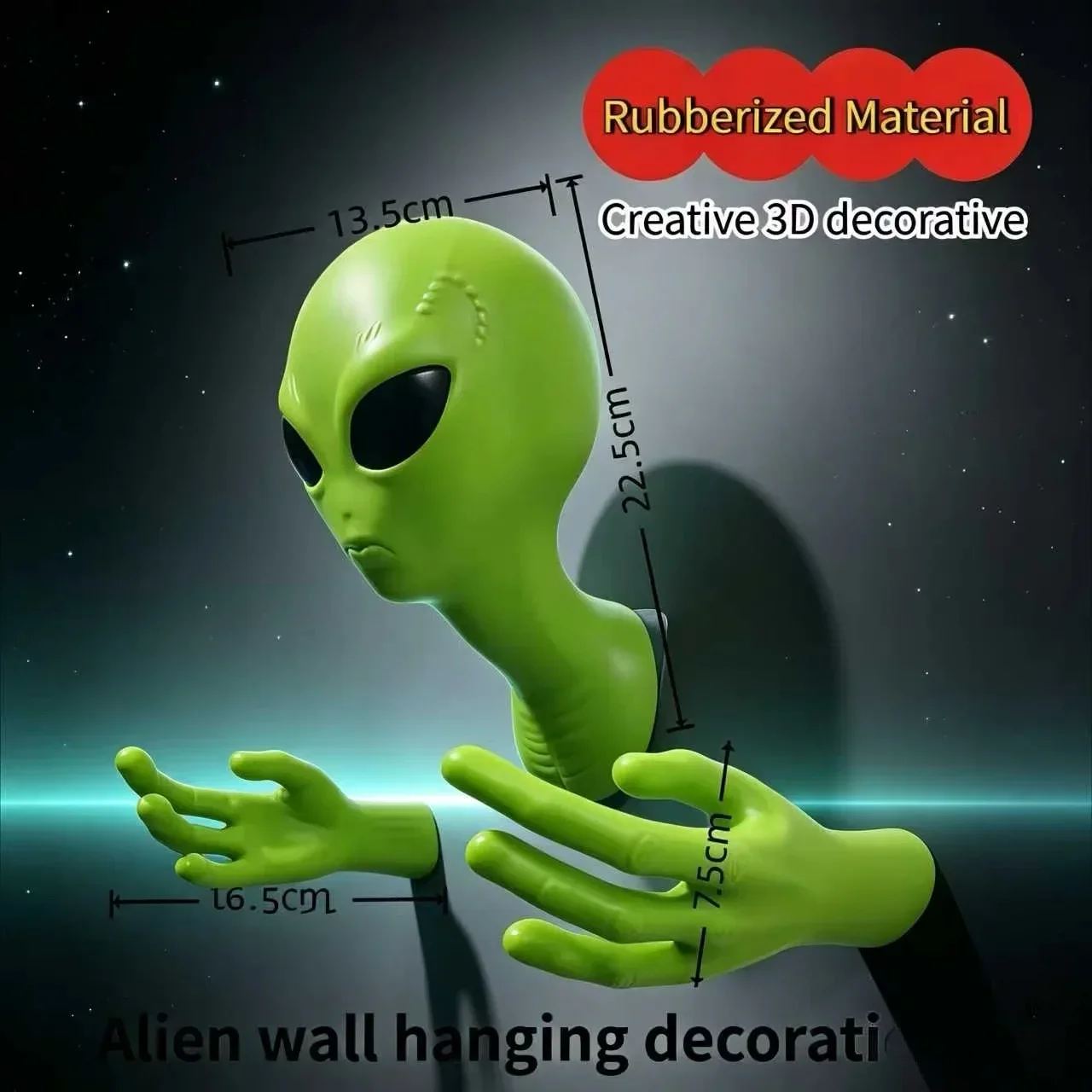 Area 51 UFO Green Alien Wall Hanging Sci-Fi Art Decor for Home Bedroom Living Room Creative Couple Gift