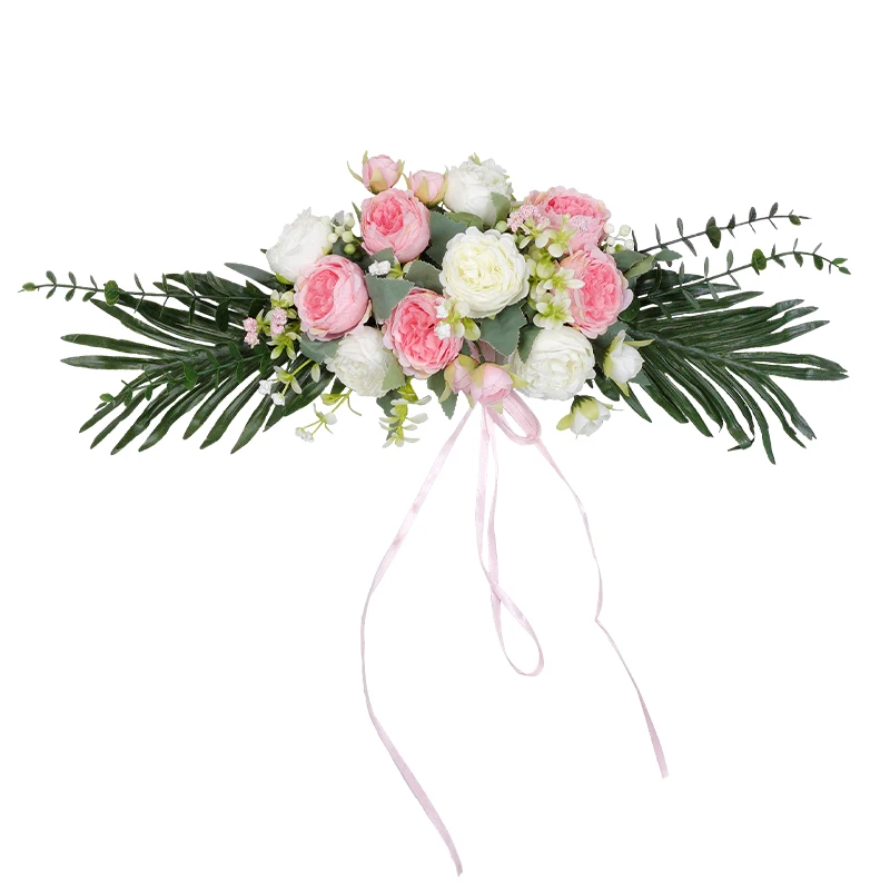 1PC Künstliche Hochzeit Bogen Blumen Boho Rote Rose Eukalyptus Girlande Vorhänge Hause Dekoration Hochzeit Dekorationen Willkommen Zeichen – Detail 15