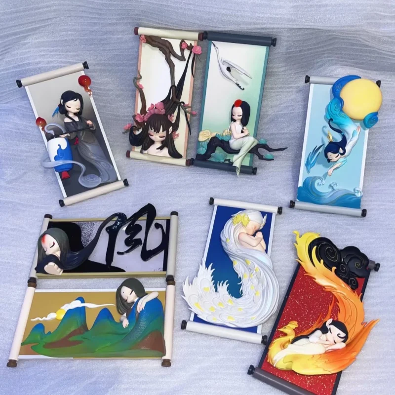 Nowa Seria Figurki Śpiących Chińskich Rękodzieł 15cm Blind Box Śliczne Figurki Akcji Anime Torebka Niespodzianka Ozdoby Kawaii Dekoracja Biurka Zabawki Prezenty