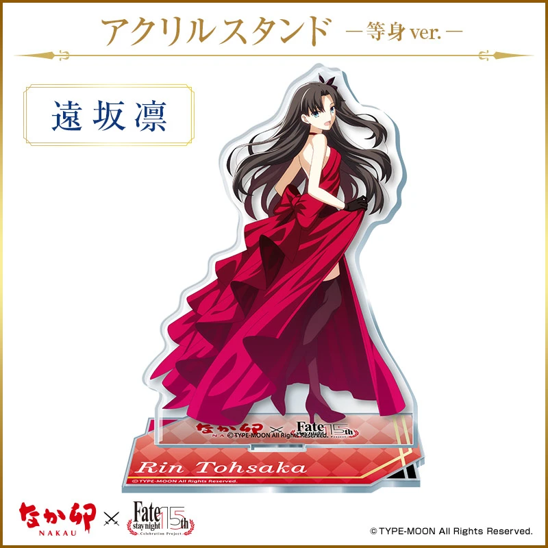 Fate/Stay Night 15th Celebration Saber Rin Tohsaka Sakura Matou Acrylic Figure Stand Ornament Fans Gifts 15cm