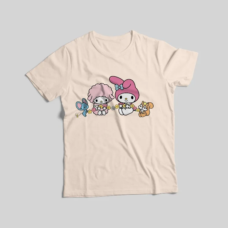 

Sanrio Series Printed T-shirts, 100% cotton, available in 8 colors, best-selling basic style Mommy and Me / women's clothing