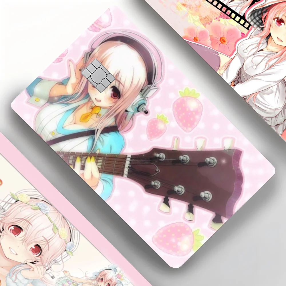 1PC Idol SUPER SONICO Card Stickers 4pcs PVC Credit Card Skin Stickers Removable Self-adhesive Protective Film