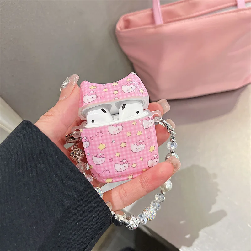 Mini Hello Kitty etui na słuchawki dla Apple AirPods 1 2 3 generacji Airpods Pro etui bezprzewodowe słuchawki z Bluetooth