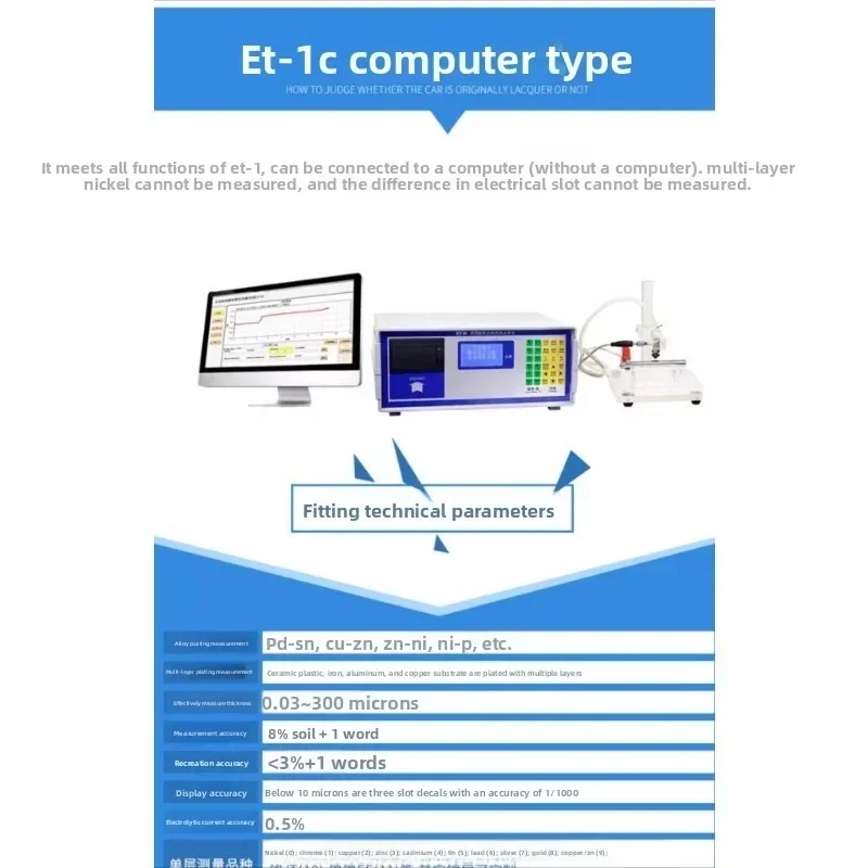 Calibro Multifunzionale Galvanotecnica Rivestimento Rame Nichel Cromo Multistrato Nichel Zinc Rivestimento Spessore Controllore