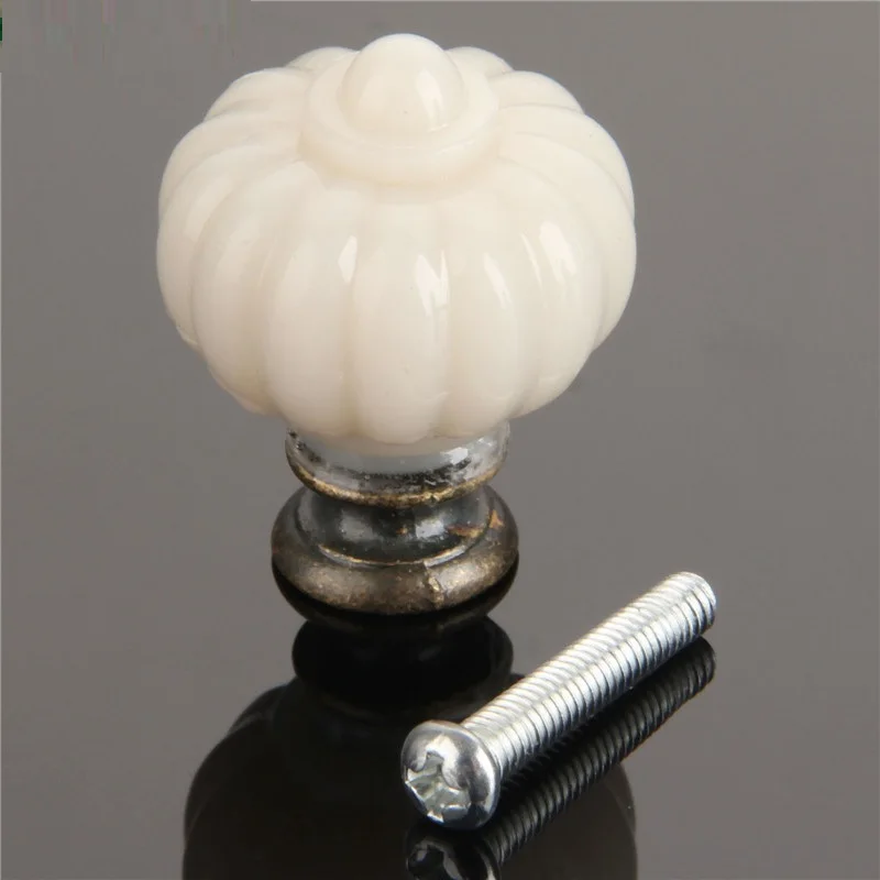 

1Pc Acrylic Ivory White Pumpkin Cabinet Knob Kitchen Cupboard Closet Dresser Drawer Wardrobe Door Pull Handle Furniture Hardware