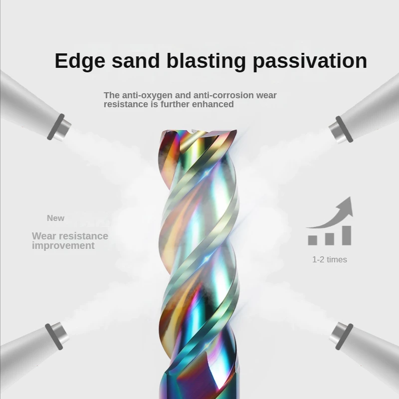 HRC58 aluminum alloy end milling cutter, color milling cutter, alloy tungsten steel milling cutter CNC machining of 3F drill bit
