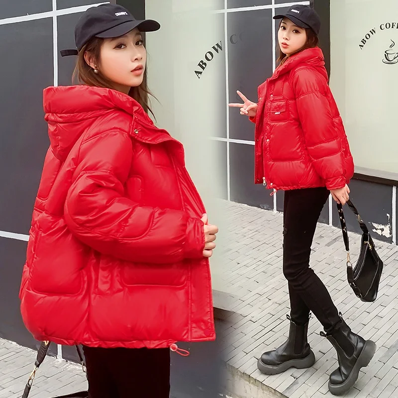 

2022 New Cotton Padded Parka Women Winter Jacket Warm Down Cotton Parkas Female Outerwear Hooded Bread Cotton Clothes Short Coat