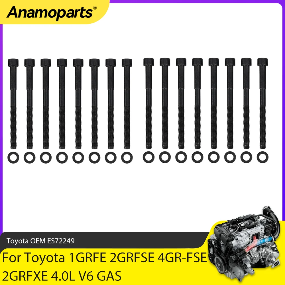 Engine Parts Head Bolt Set Fit 4.0 L For 03-09 Toyota FJ Cruiser 4Runner Tacoma 1GRFE 2GR-FSE 4GR-FSE 2GRFXE 4.0L V6 GAS ES72249