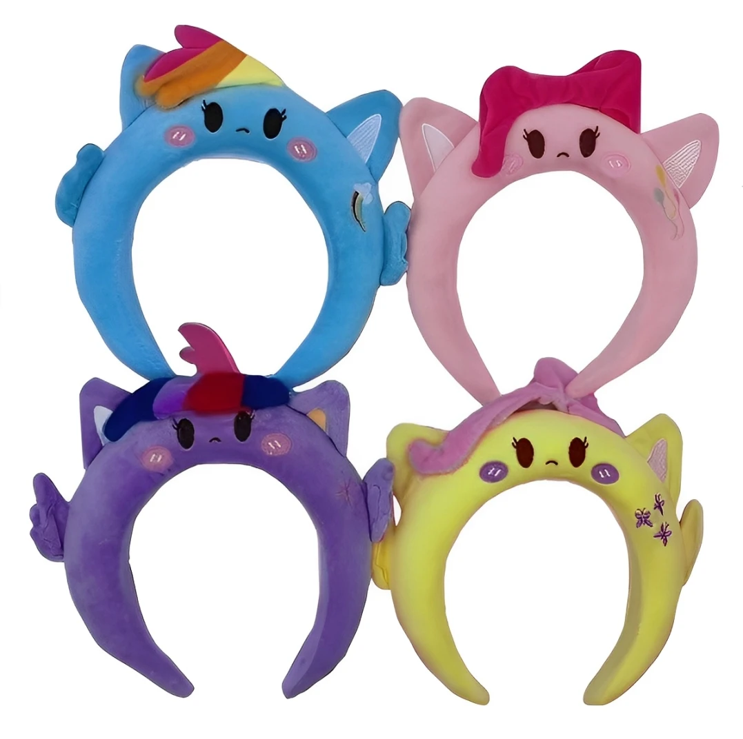 Kawaii My Little Pony Hairband Cartoon Twilight Sparkle Rainbow Pinkie Pie Headband Hair Accessories Plush Headdress Girls Gifts