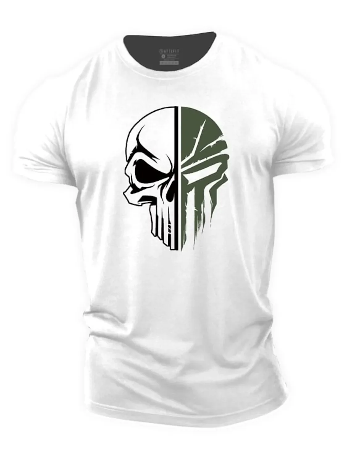 Summer Fashion Men\'s T Shirt for Men 3D Print Military Skull Dropped Oversized Gym Short-Sleeved tracksuit men Clothing Tees 6XL