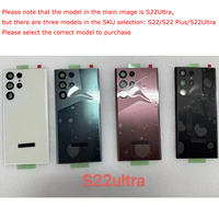 Replacement For Samsung Galaxy S22 Ultra S908 S22 S22 Plus Glass Battery Cover Rear Door Housing Panel Case Camera Lens Parts