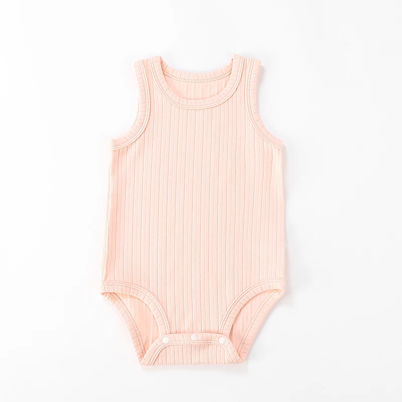 Baby Sleeveless Bodysuit Boy Girl Four Seasons Modal Cotton Knit Clothes Infant Ribbed Overall Toddler Kid Jumpsuit Baby Onesies