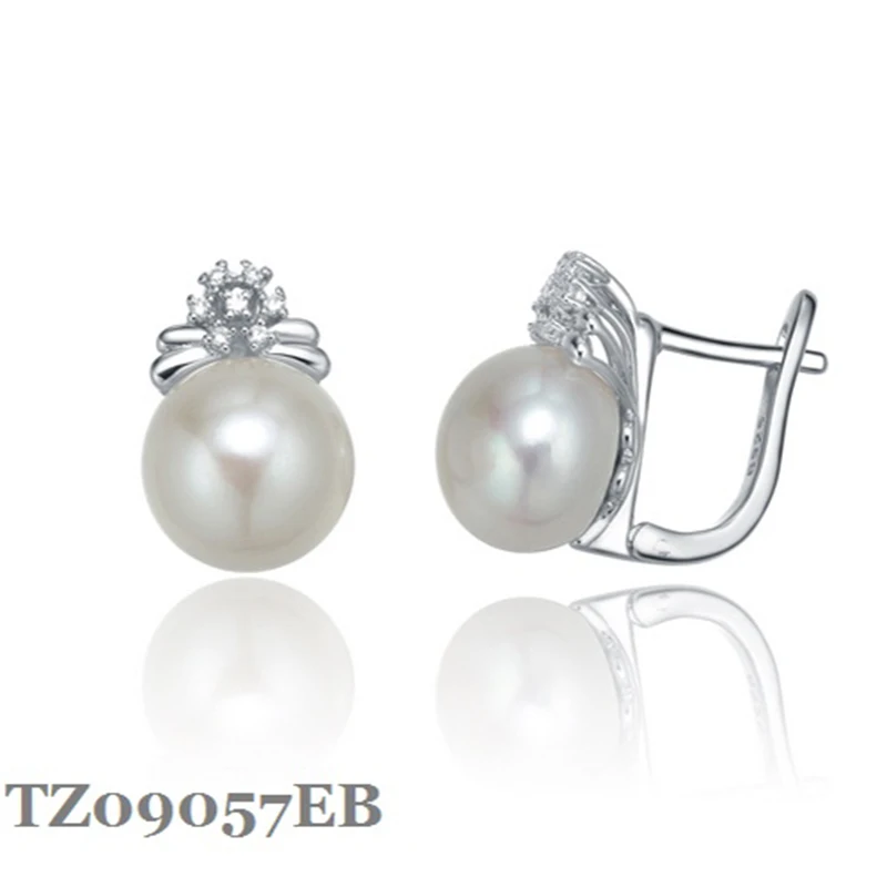 Sinya 925 Silver Natural Pearl Hot Sale Fine Jewelry English Lock Hoop Earring For Ladies Mother Women Best Gift