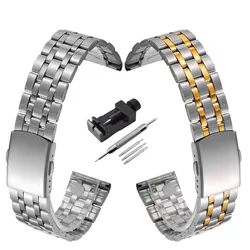Steel Watch Band Universal Strap Folding Safety Buckle for Women Bracelet Strap18mm 20mm 22mm Watch Belt Toll Accessories