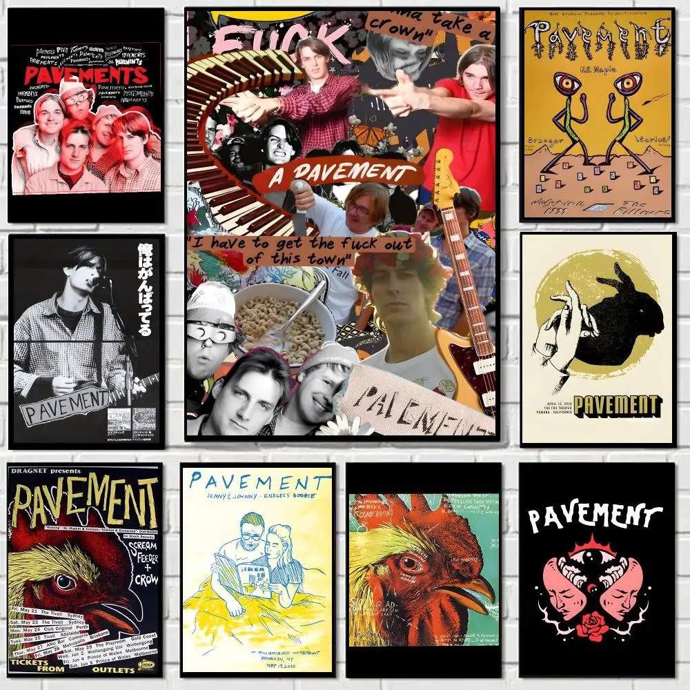 Rock Band P-pavement Poster Self-adhesive Living Room Bedroom Party Bar Decor Moisture-proof Fade-resistant