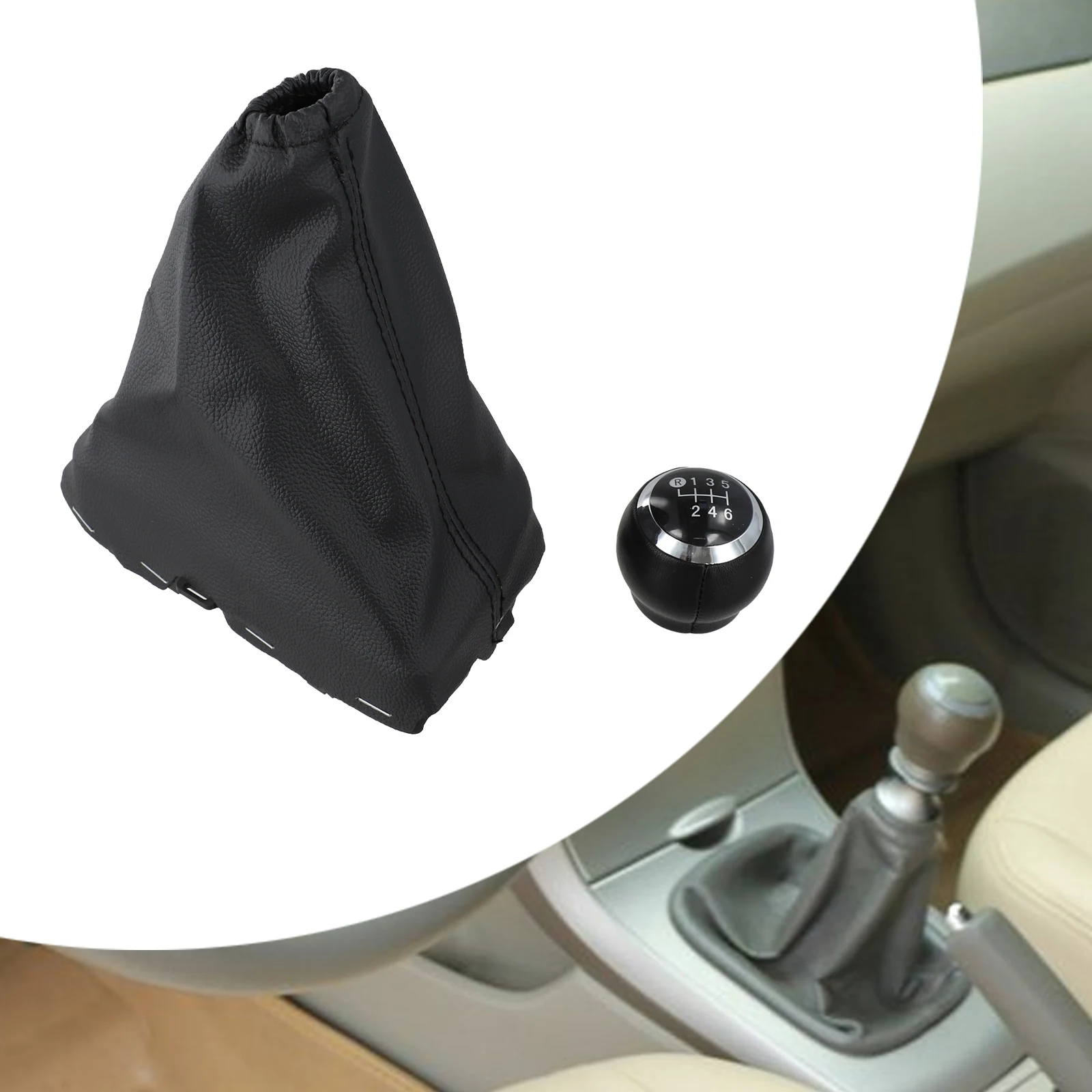 

00 6 Speed Leather Gear Shift Knob Gaiter Boot Cover Collar Car Styling Accessories For Toyota FOR AURIS E18 FOR Corolla