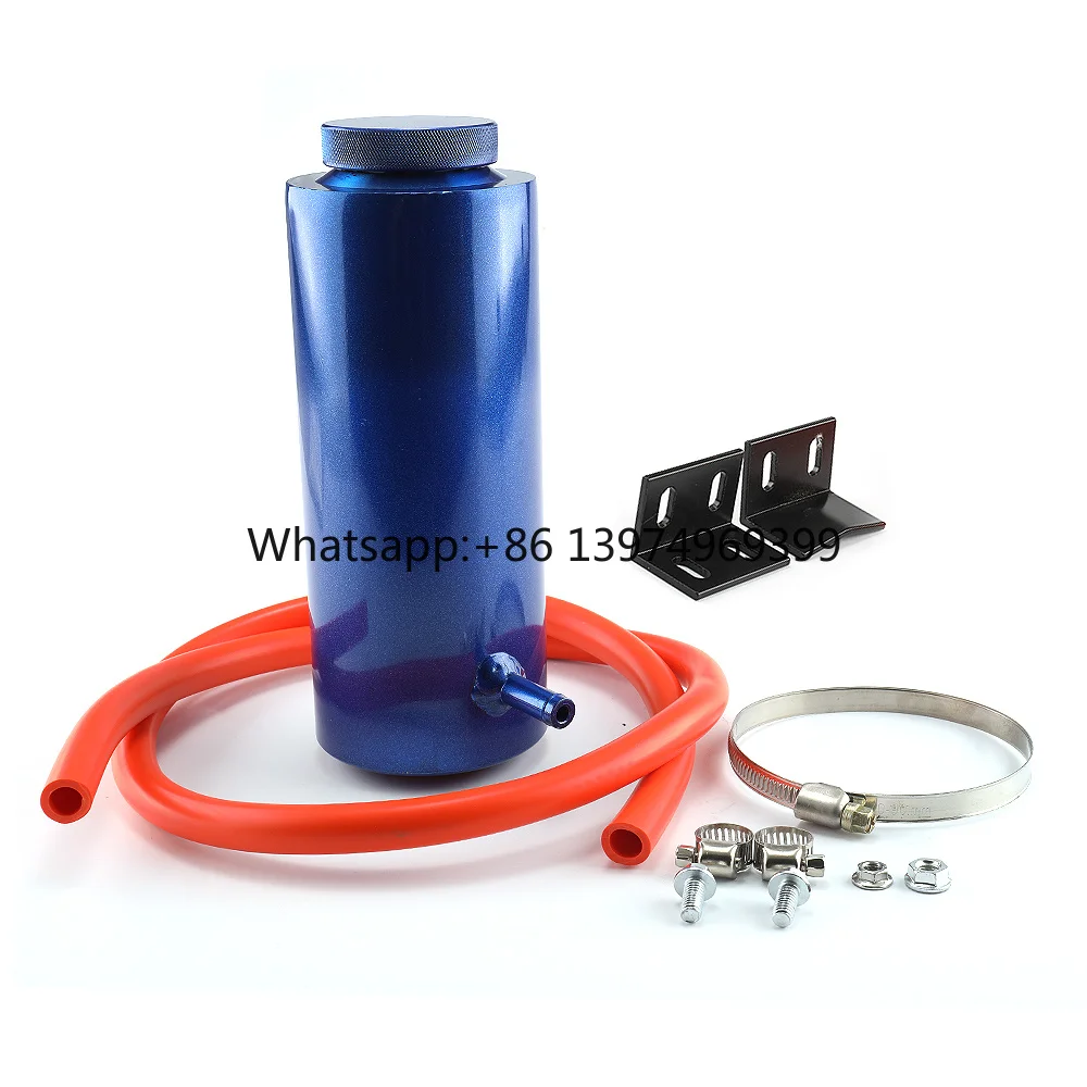 Universal 800ml Aluminum Alloy Radiator Coolant Overflow Tank, Leak-Proof Reservoir with Mounting Accessories