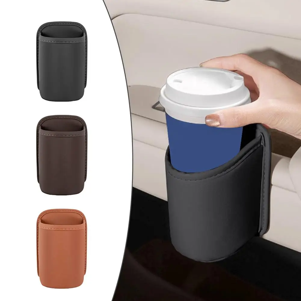 Car Door Side Storage Bag PU Leather Phone Holder Pocket Multifunctional Vehicle Small Things Storage Bag Car Gadget Universal