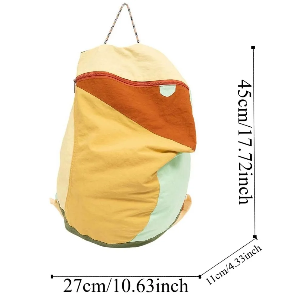 Durable Contrast Color School Bag Large Capacity Lightweight Nylon Sport Daypack Scratch Prevention Polyester