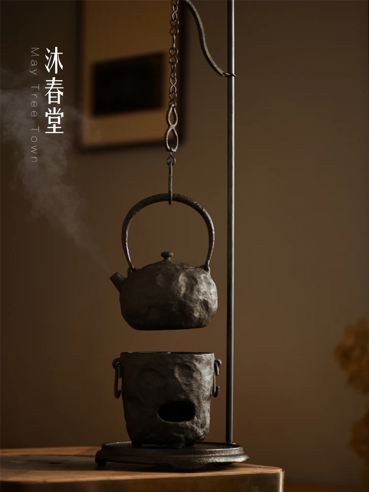 

Настольная подставка для чайника Muchuntang, регулируемая, без установки, для заваривания чая, с бесплатным набором крючков, в традиционном китайском стиле, винтажная