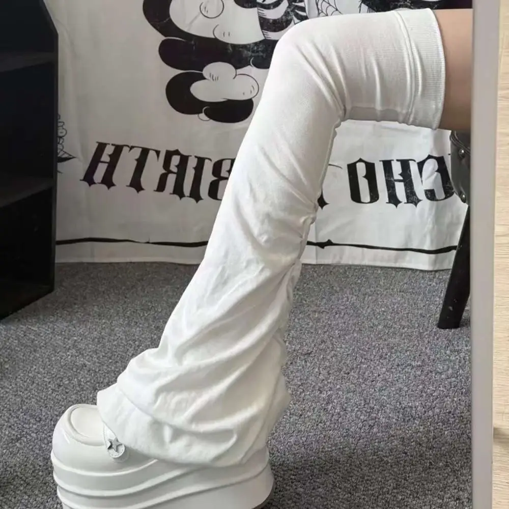 Y2K جوارب الساق مرونة التخسيس جوارب طويلة النمط الياباني لوليتا فوق الركبة القرن على شكل الأصفاد جورب فتاة حار الإكسسوار #6