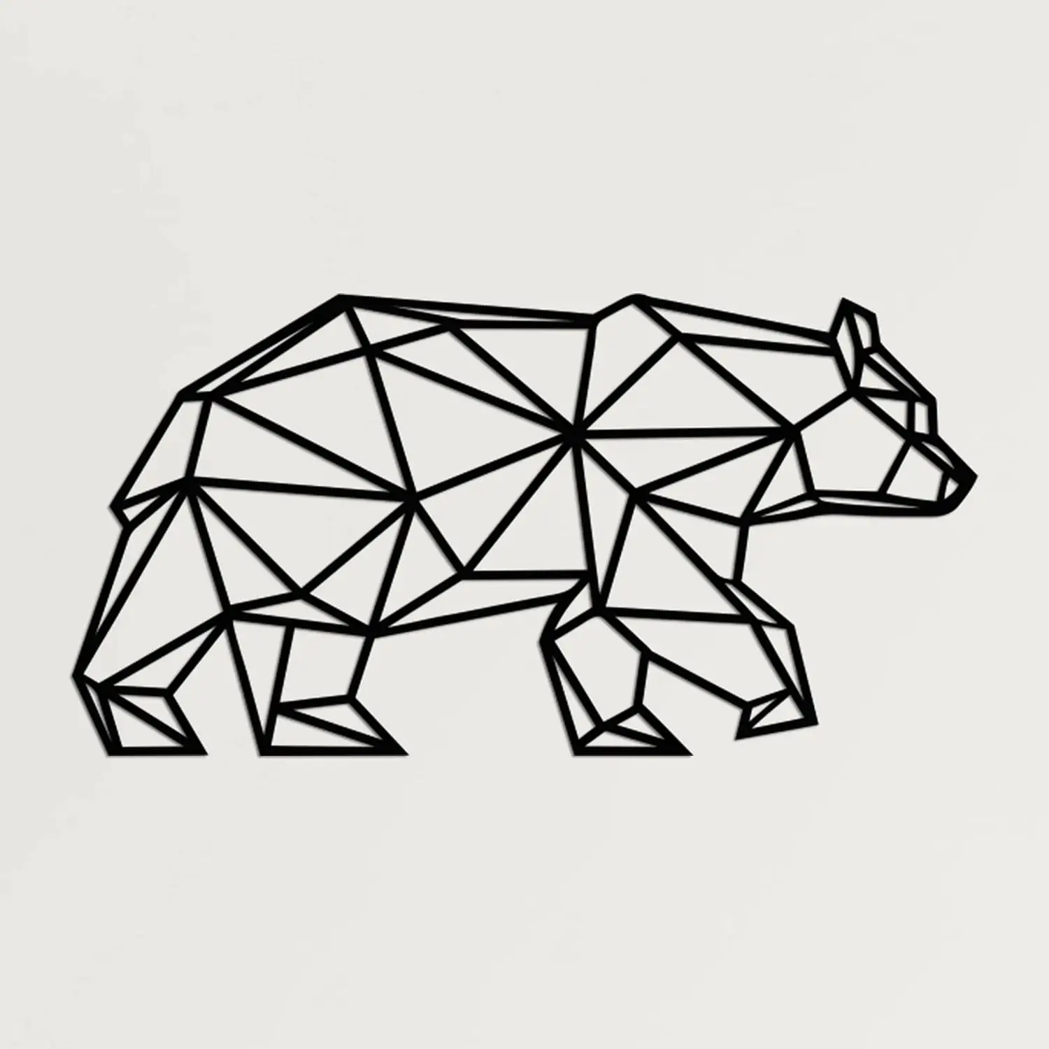 HelloYoung Metal Geometric Bear Art Wall Decoration, Minimalist Metal Wire Bear Wall Art, Metal Wall Art, Bedroom, Study