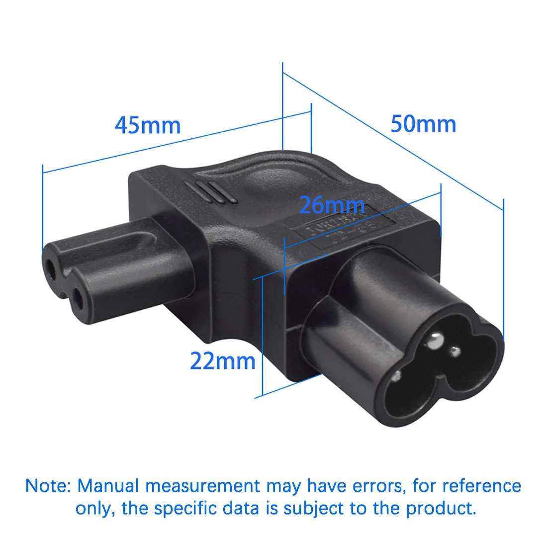 Штепсельная Вилка jorinдо IEC320 C6 в C7 с левым изгибом, штепсельная вилка переменного тока с цветком сливы на фигурку 8 с боковым изгибом, переходник